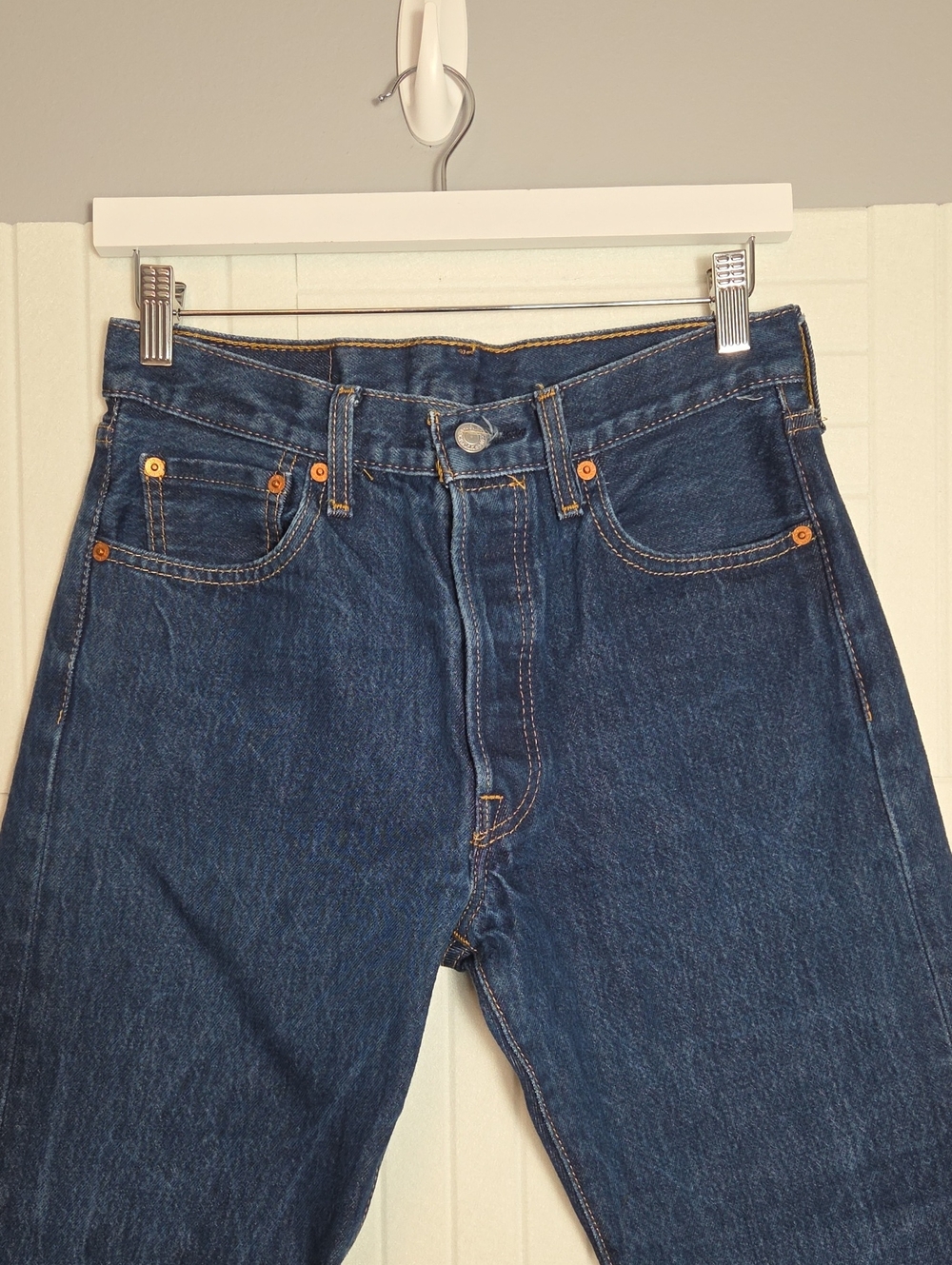 Classic Dark Blue 501 Levis Men's Jeans - Picture 2 of 10